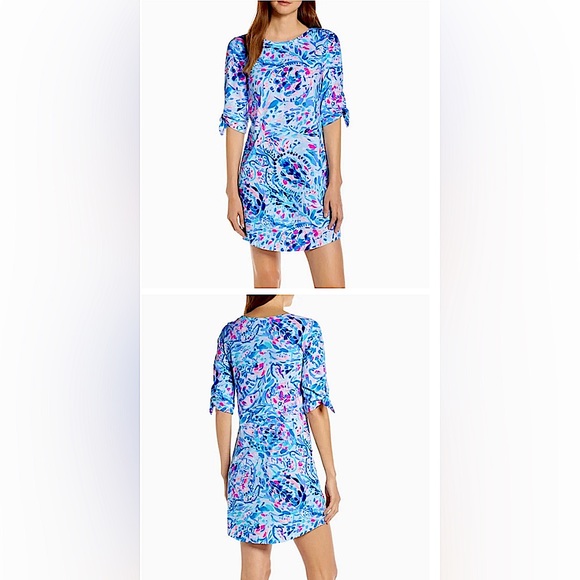 NWOT Lilly Pulitzer Preston Dress With Tie Sleeves In Breakaway TWave Party - Picture 5 of 15